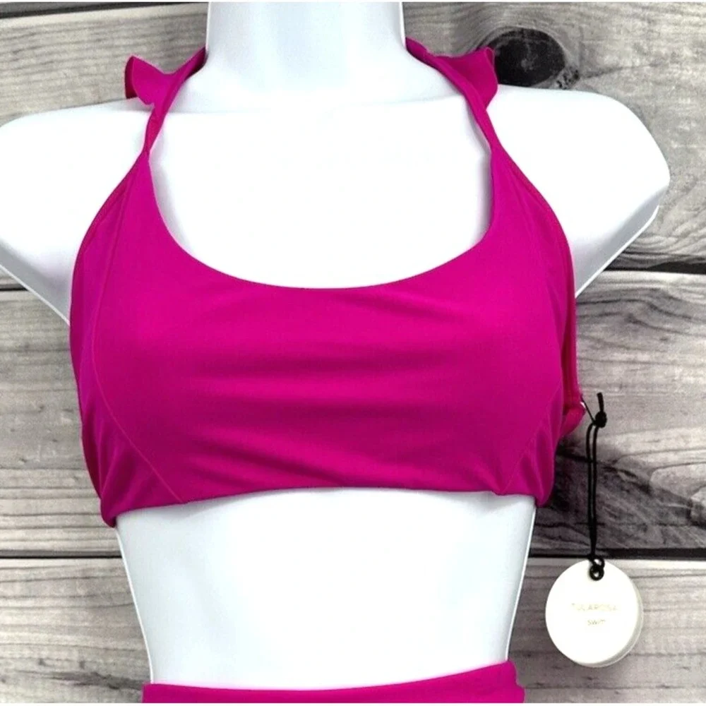TULAROSA RAEA BIKINI TOP SOLANGE BOTTOM SWIMSUIT Women's‎ Size XL HOT PINK